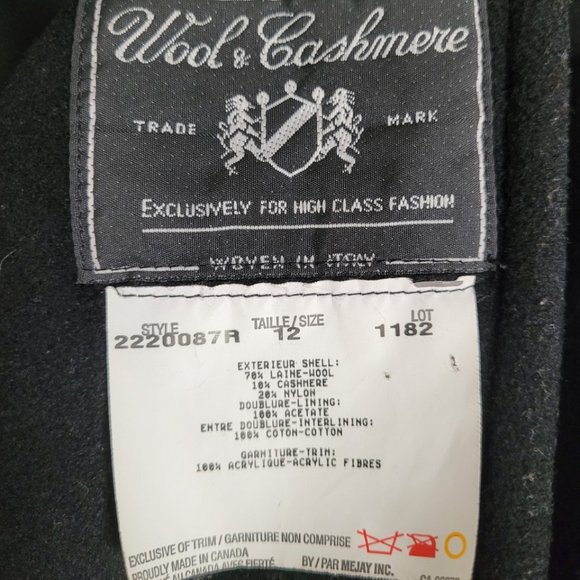 ERACLEA vintage wool & cashmere coat size 12. Made in Canada - Picture 6 of 6
